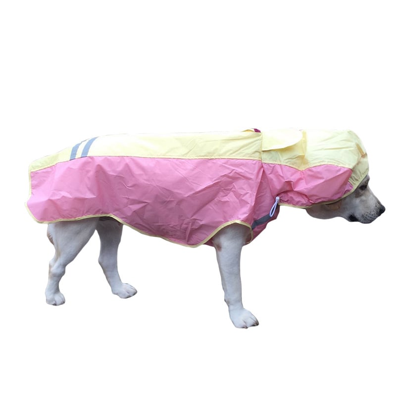 Big Dog Raincoat with Reflective Strips for Pets